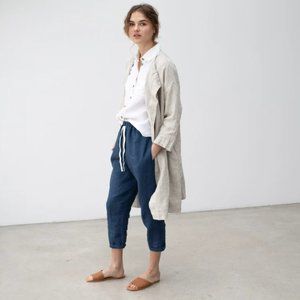 EUC Amsterdam Loose wrap heavy linen coat in Beige (notPERFECTLINEN)